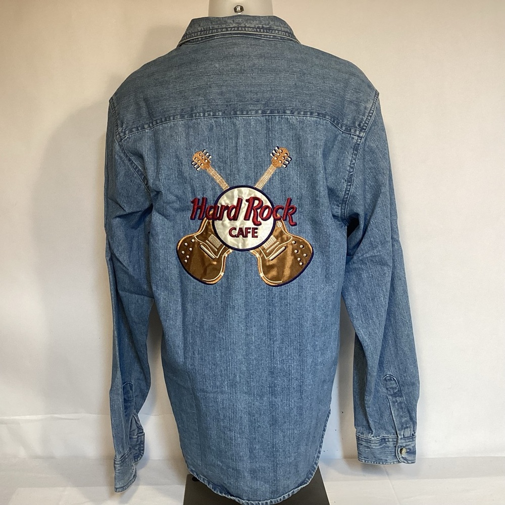 Hard Rock Cafe Vintage Nashville Tennessee Vintage Embroidered Denim Shirt